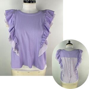 💚 2996. Ruffled Button Back Blouse